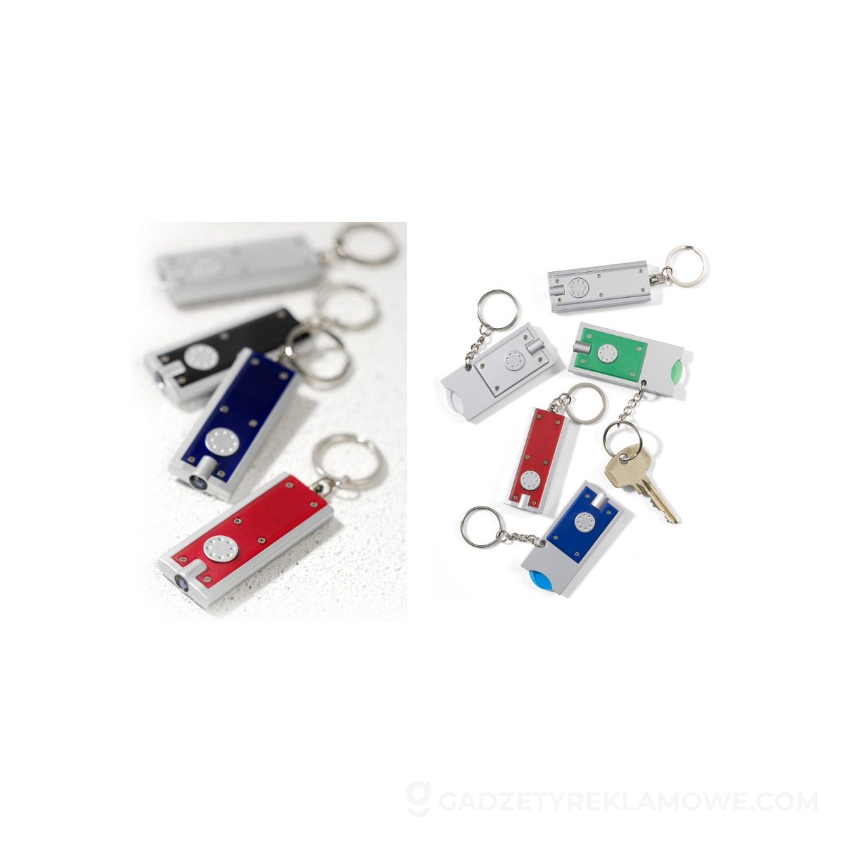 Brelok do kluczy, lampka 1 LED - srebrny