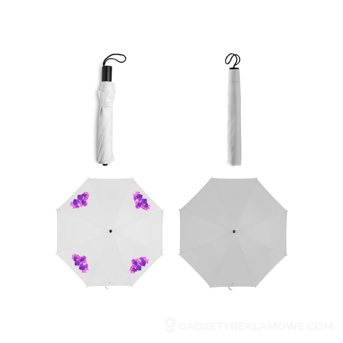 Parasol manualny, składany - biały