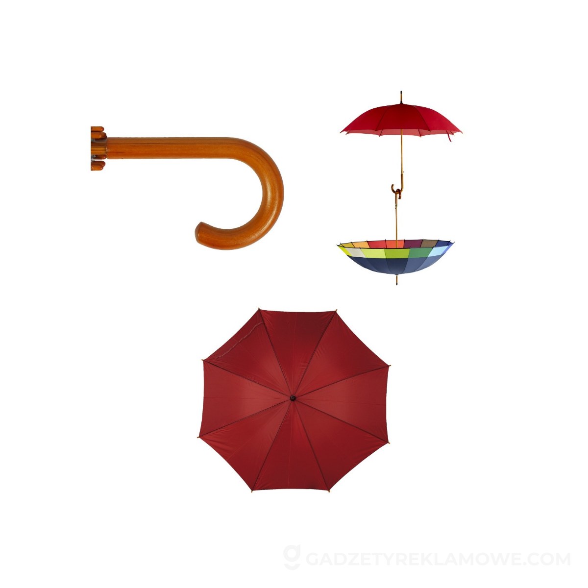 Parasol automatyczny - burgundowy