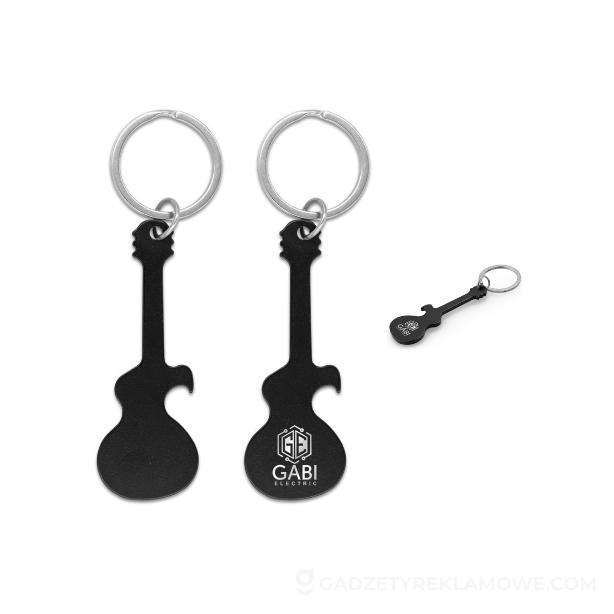 Brelok do kluczy, otwieracz do butelek "gitara elektryczna" - czarny