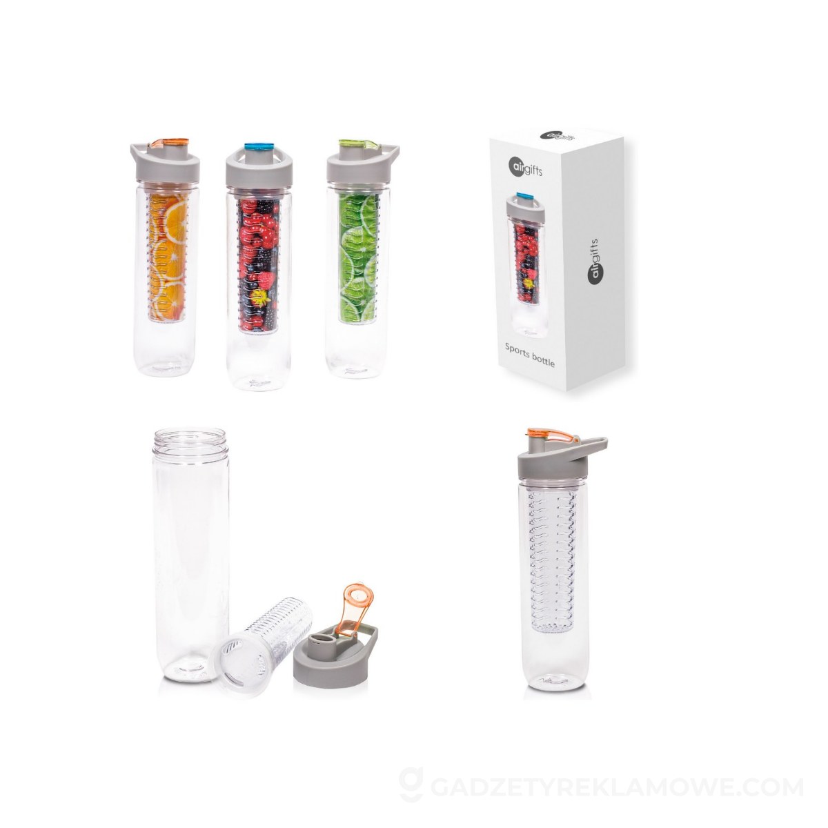 Butelka sportowa 800 ml Air Gifts | Frank - pomarańczowa