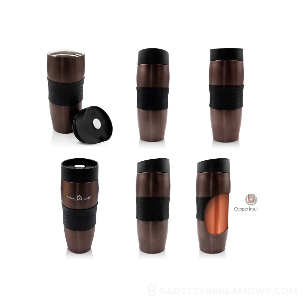Kubek termiczny 375 ml Air Gifts | Jason - burgundowy
