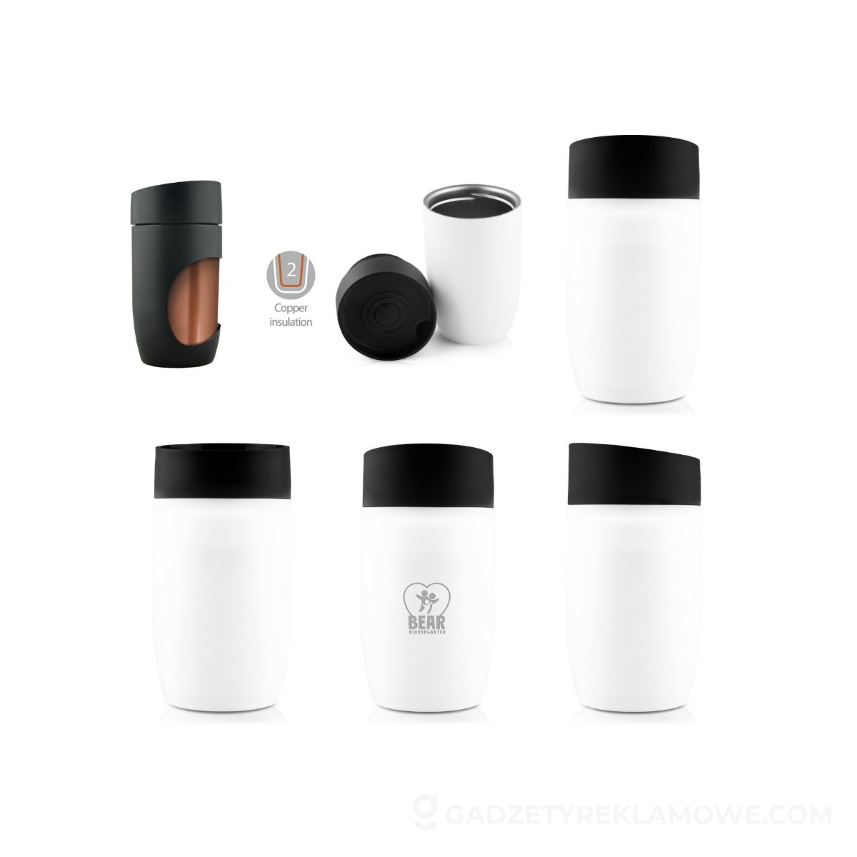 Kubek termiczny 330 ml Air Gifts | Stephanie - biały