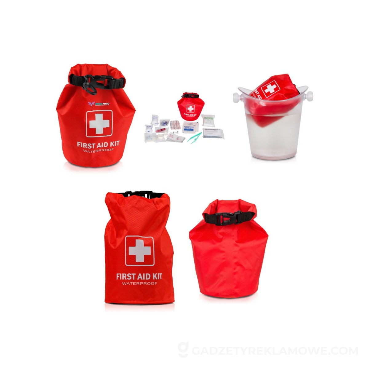 AXP-V7936-05-wariantu-watermark Apteczka w wodoodpornym pokrowcu Air Gifts, 47 el. Ryan - czerwona