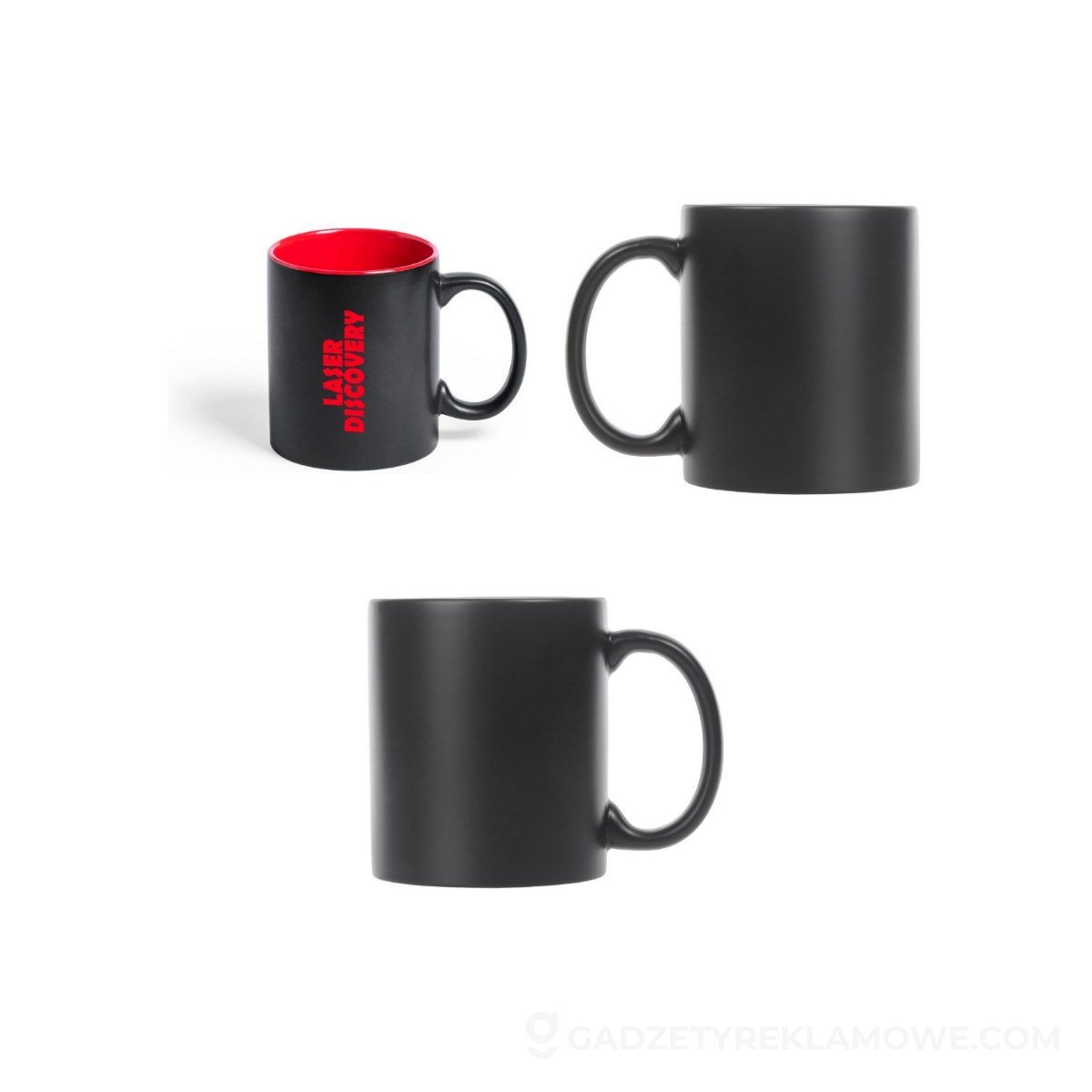 Kubek ceramiczny 350 ml z kolorowym wnętrzem - czerwony