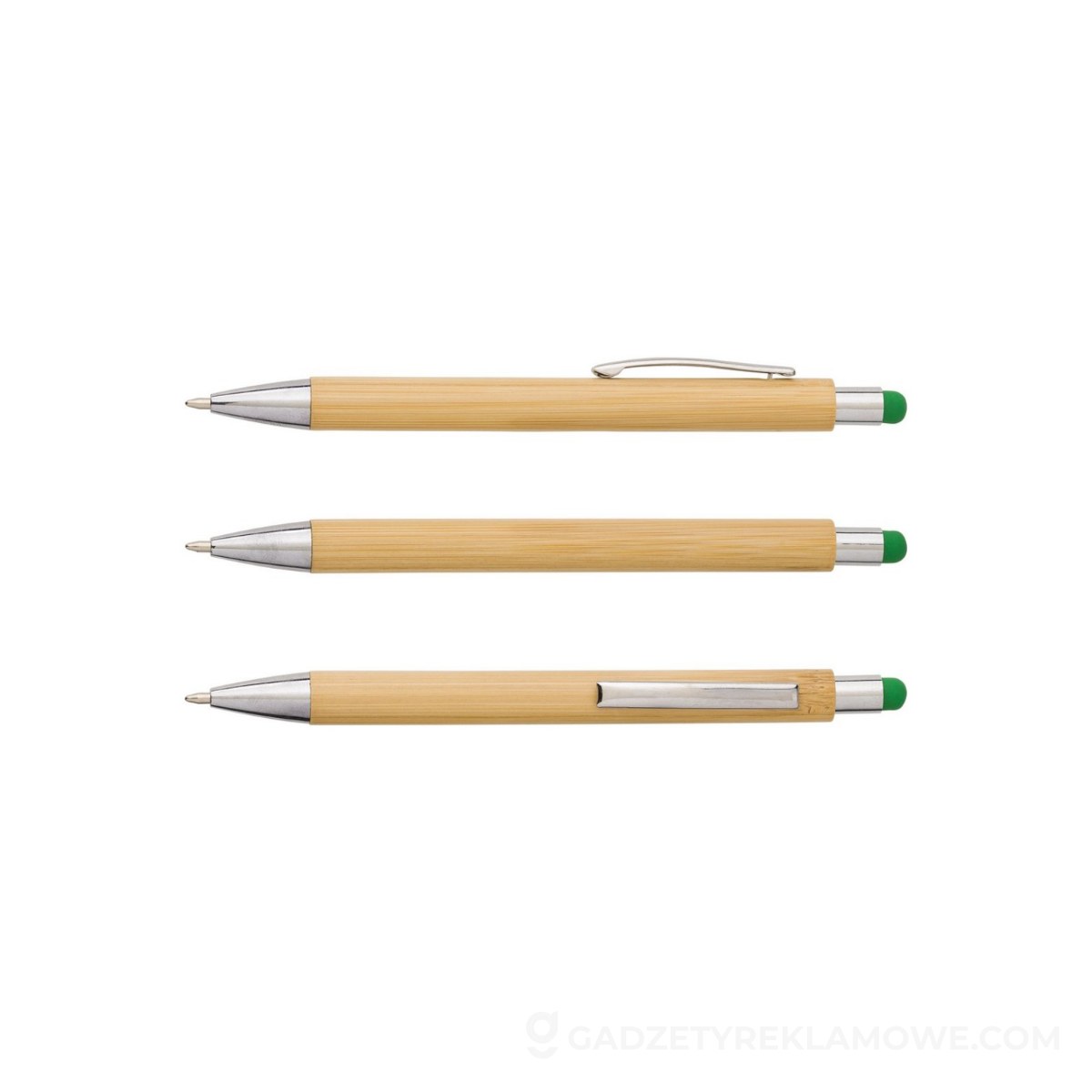Bambusowy długopis, touch pen - zielony