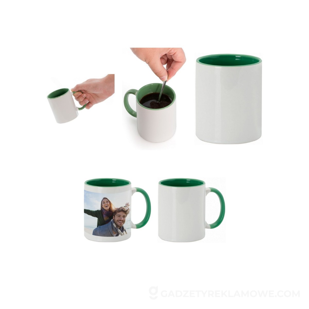 Kubek ceramiczny 350 ml do sublimacji - zielony
