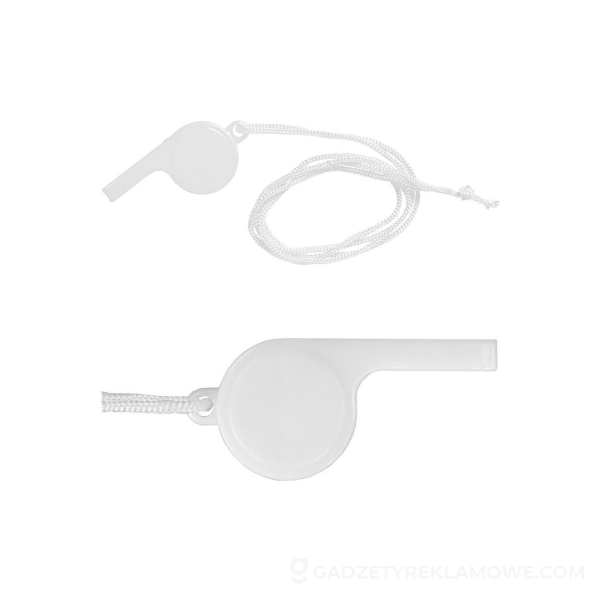 Jak dobrać gadżety reklamowe dla Klientów? 9 Gwizdek ze sznurkiem - biały