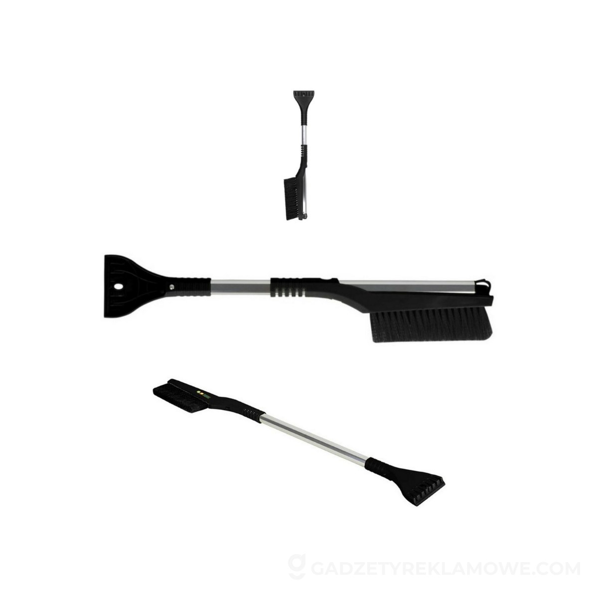 Skrobaczka i miotła do odgarniania śniegu, teleskopowy uchwyt (max. 88 cm) | Ethel - czarna
