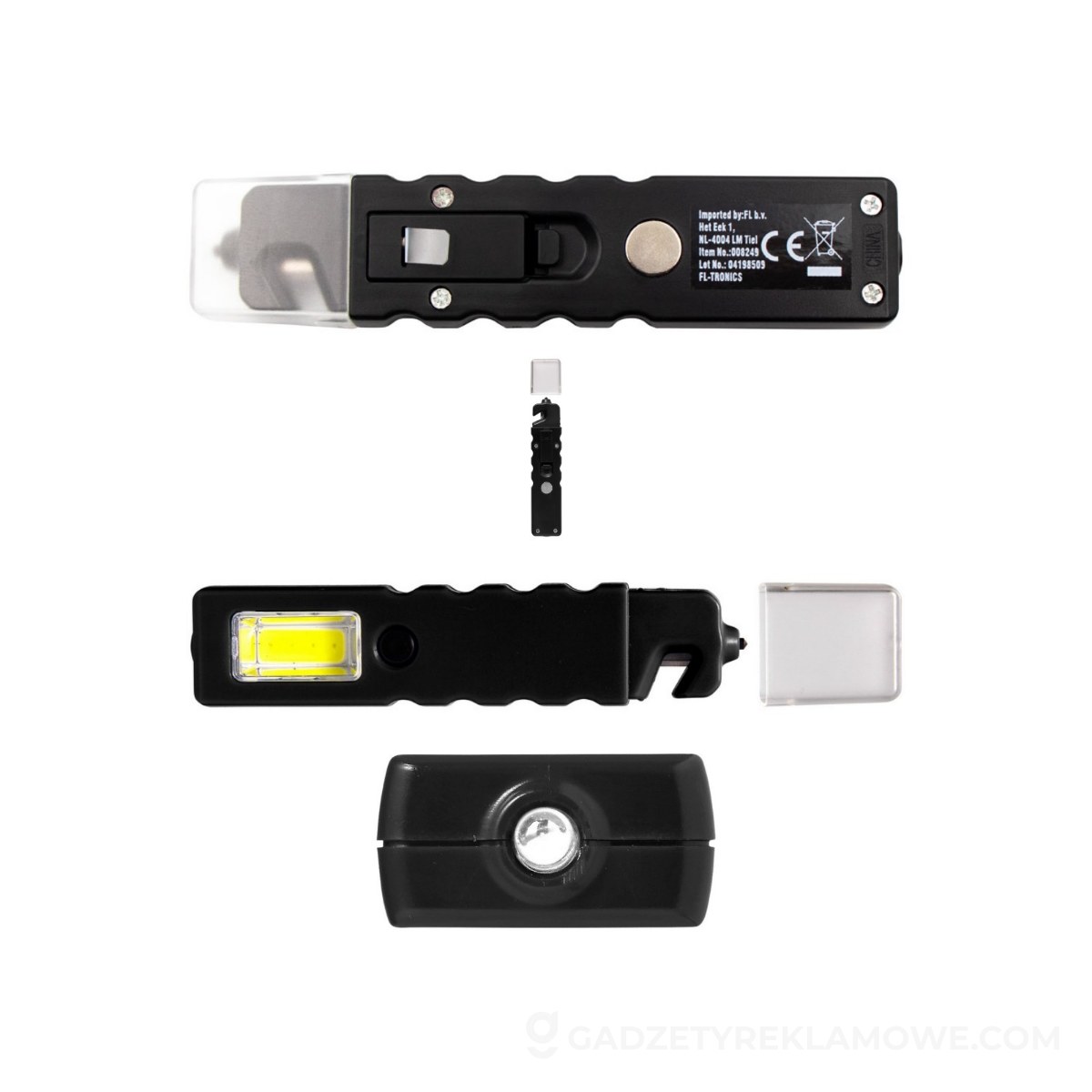 AXP-V9732-03-wariantu-watermark Latarka bezpieczeństwa 4 COB LED - czarna