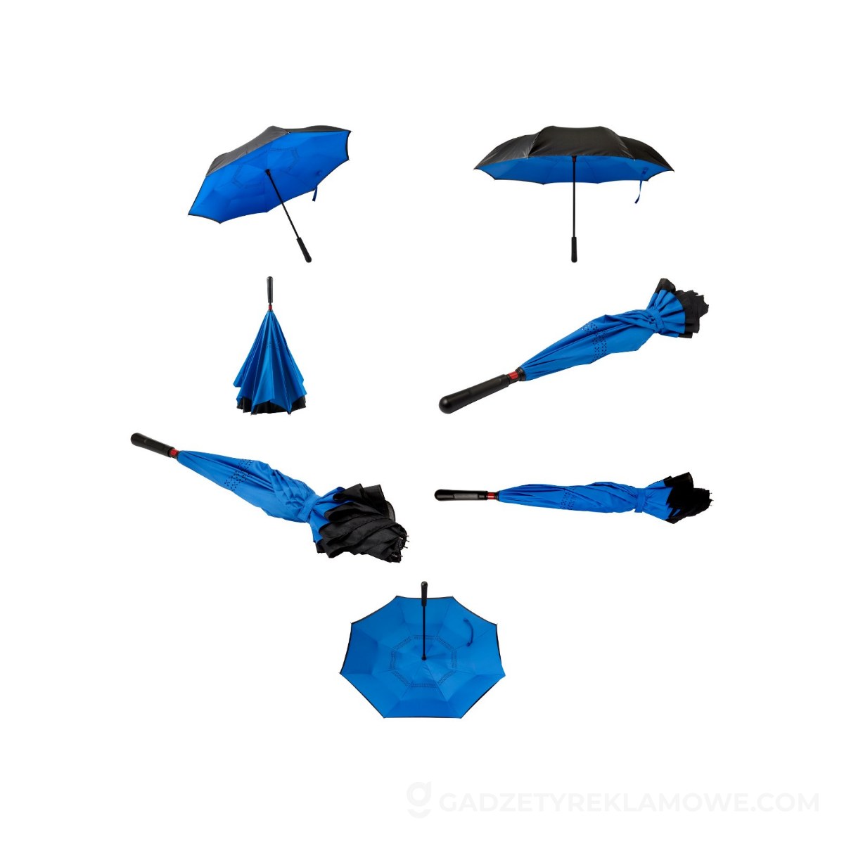 Odwracalny parasol manualny - granatowy