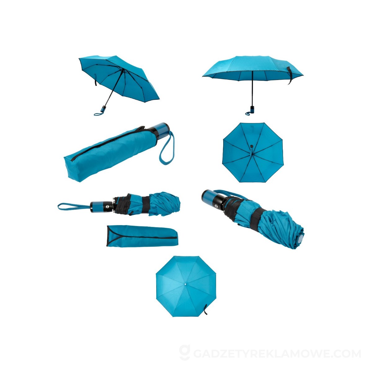 Parasol automatyczny, składany - niebieski