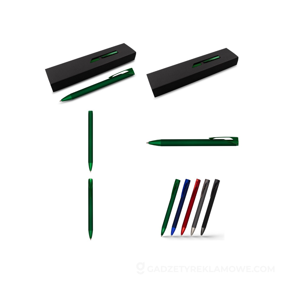 Długopis w etui | Joziah - zielony