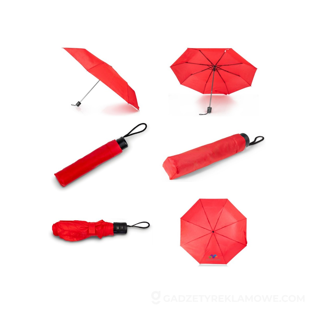Parasol manualny, składany | Bores - czerwony