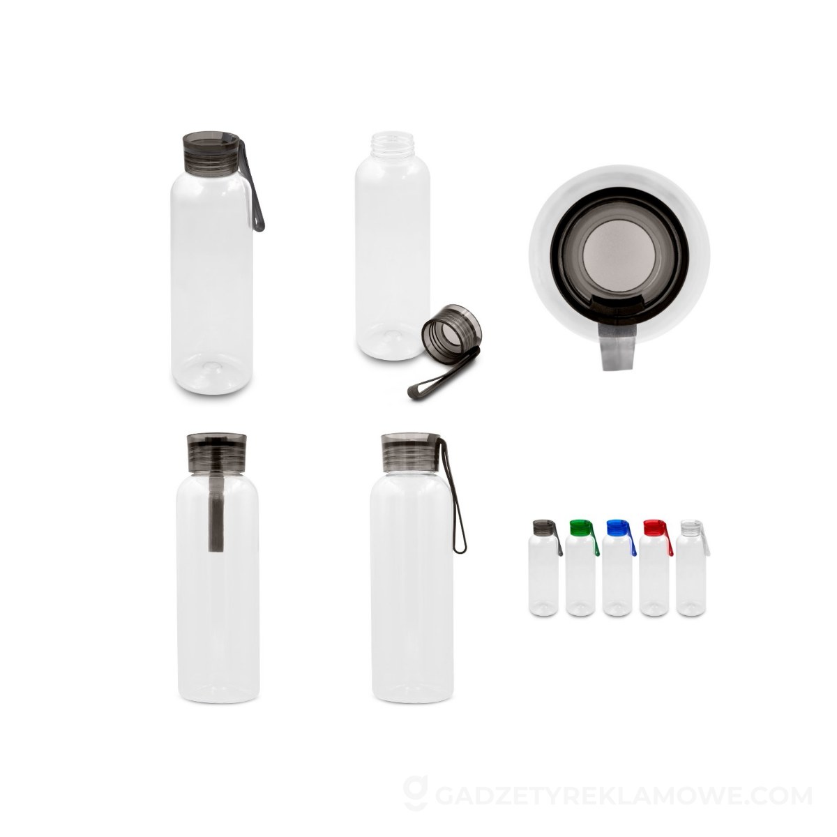 Butelka sportowa 500 ml z RPET | Suna - czarna