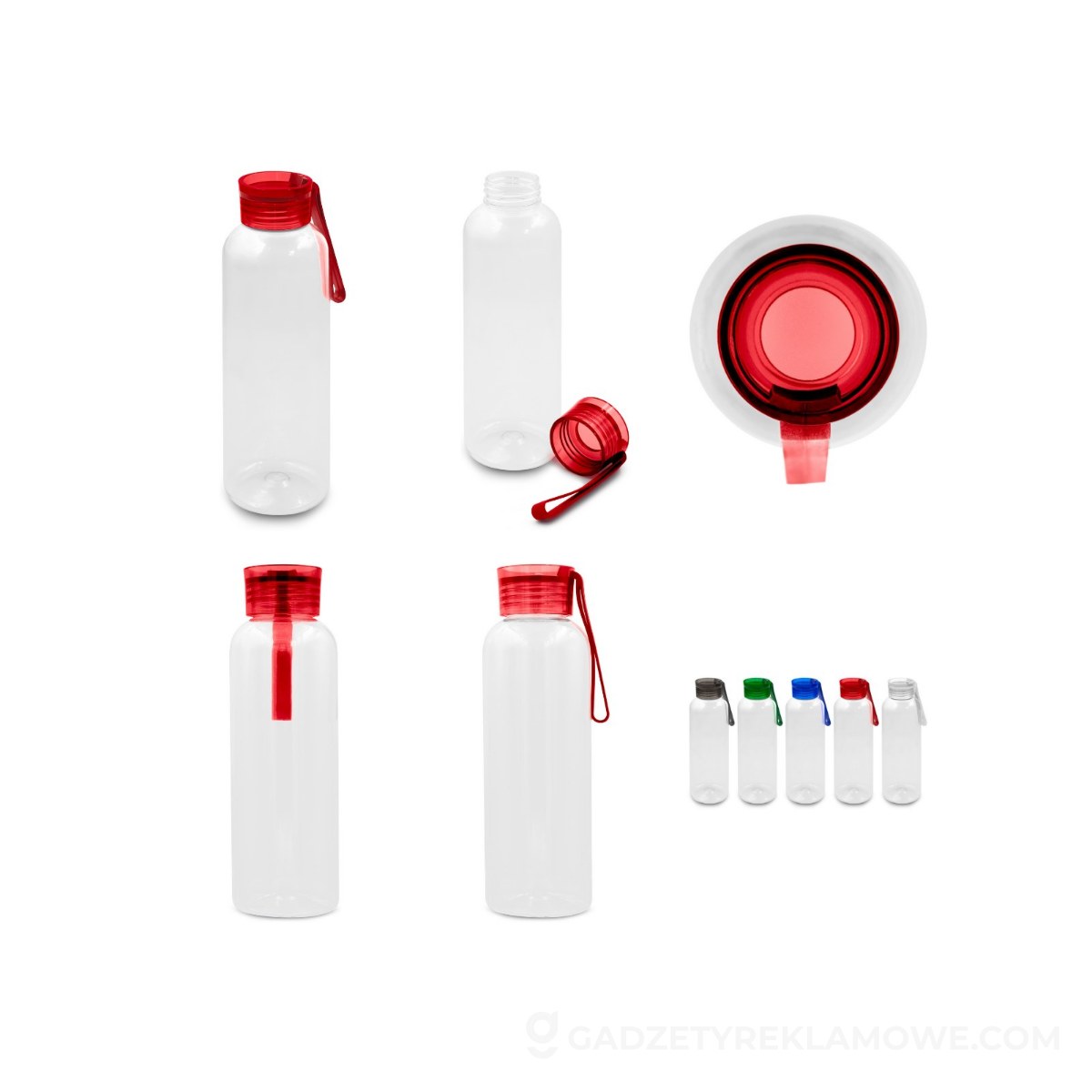 Butelka sportowa 500 ml z RPET | Suna - czerwona