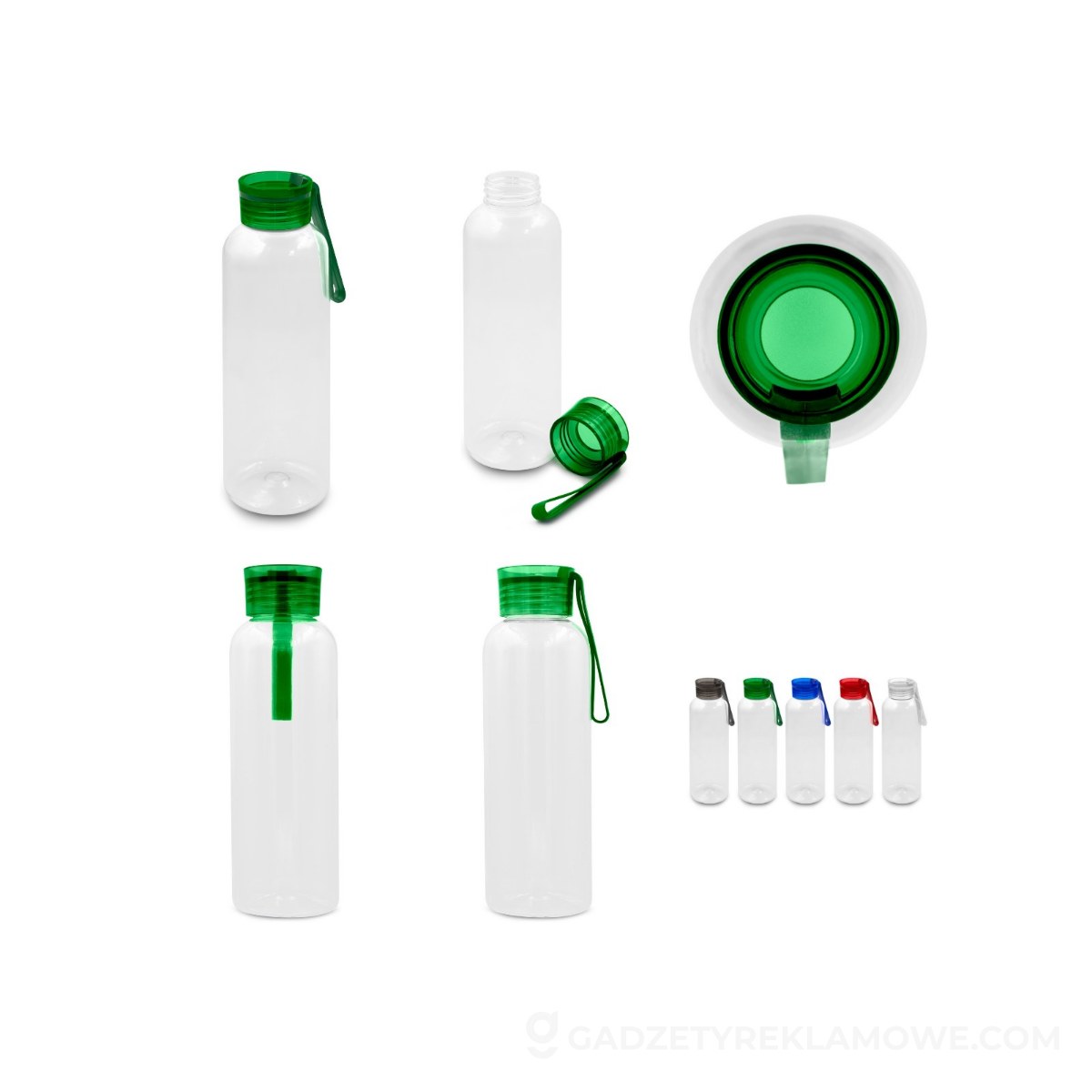 Butelka sportowa 500 ml z RPET | Suna - zielona