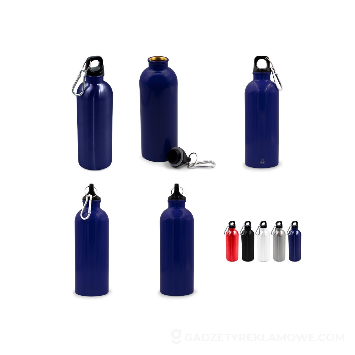 Butelka sportowa 500 ml z karabińczykiem | Brenda - granatowa