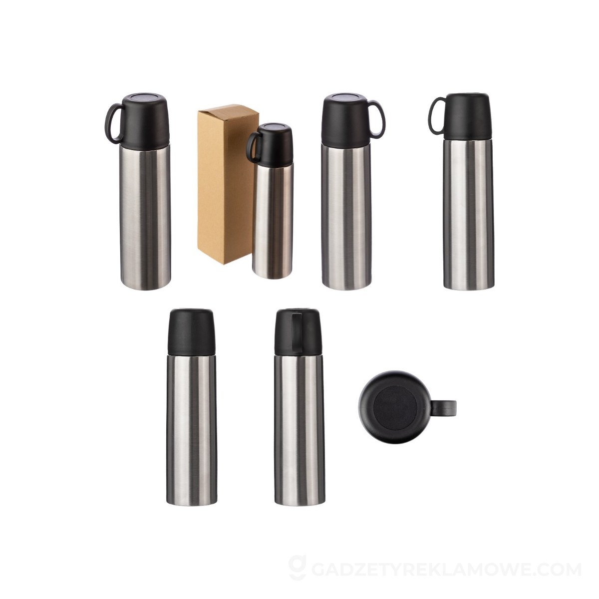 AXP-VA138-32-wariantu-watermark Termos stalowy 500 ml z kubkiem - srebrny
