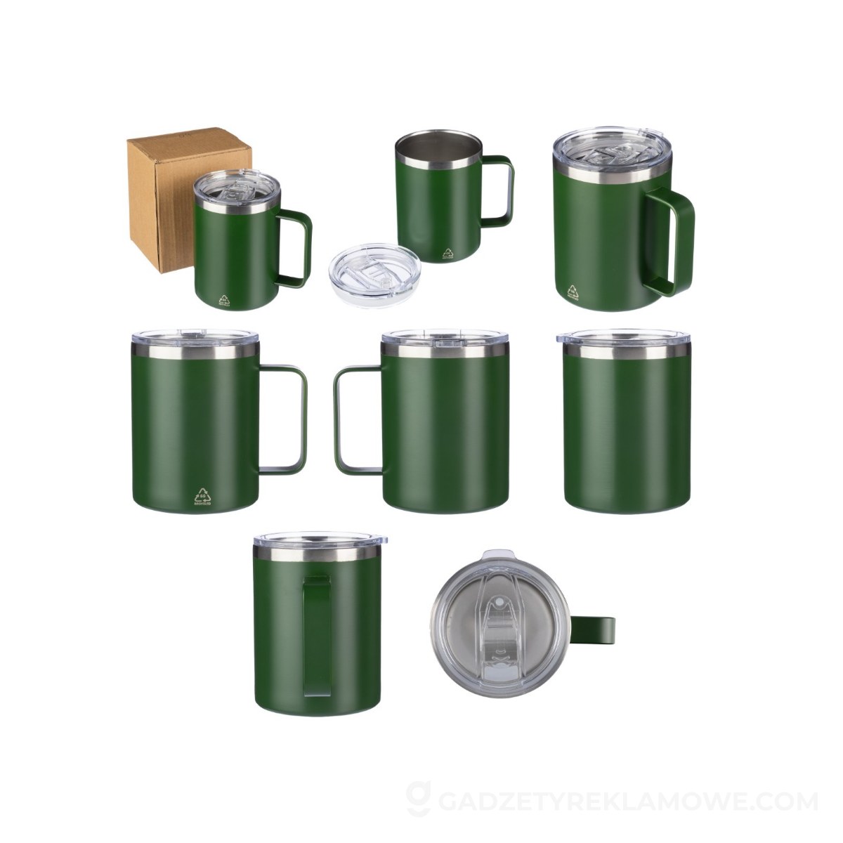 Kubek podróżny ze stali z recyklingu 300 ml - zielony