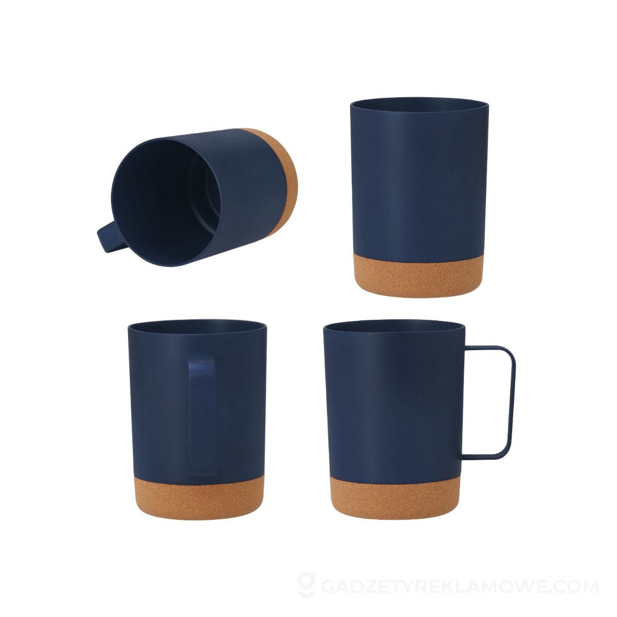 Kubek 400 ml z korkowym elementem - granatowy