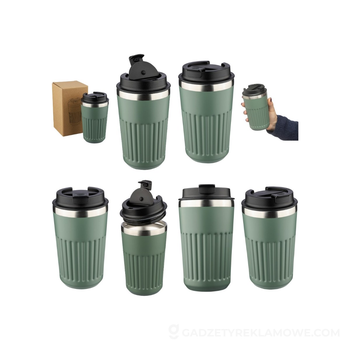 Kubek termiczny 400 ml - zielony