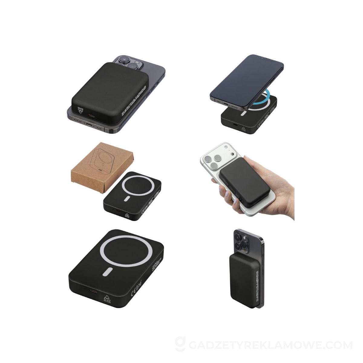 Bezprzewodowy power bank 10000 mAh - czarny