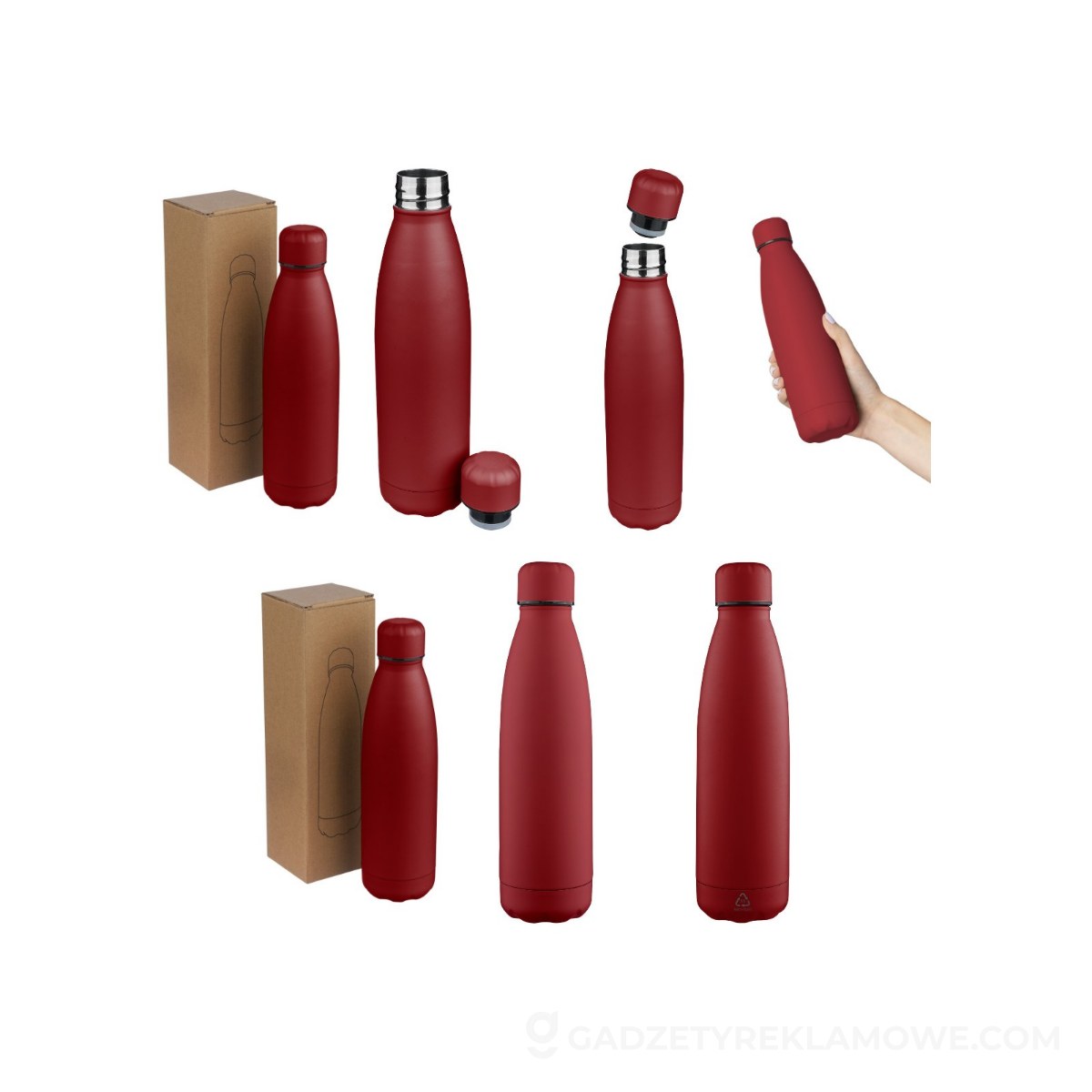 Butelka termiczna 500 ml - burgundowa