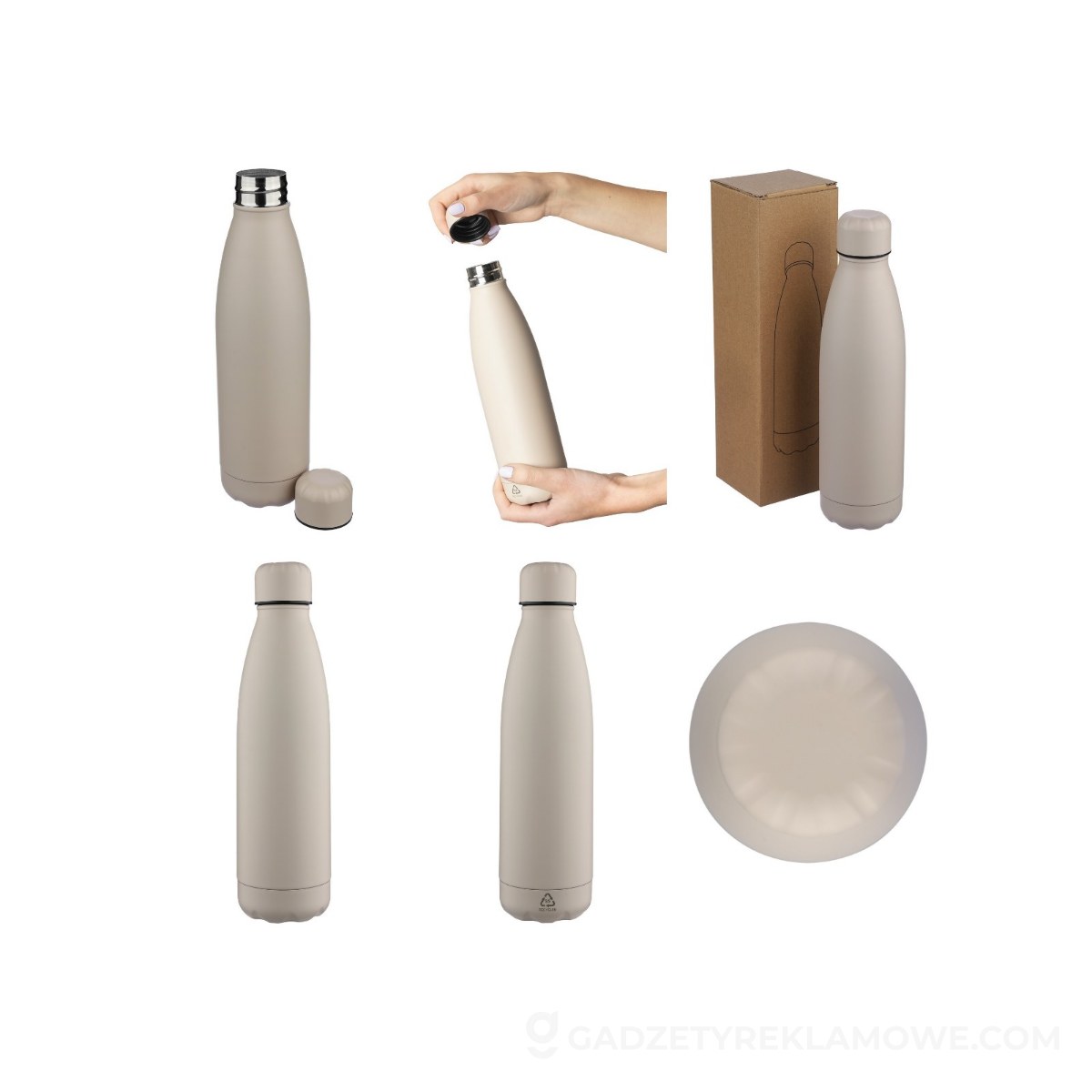 Butelka sportowa 700 ml - beżowa