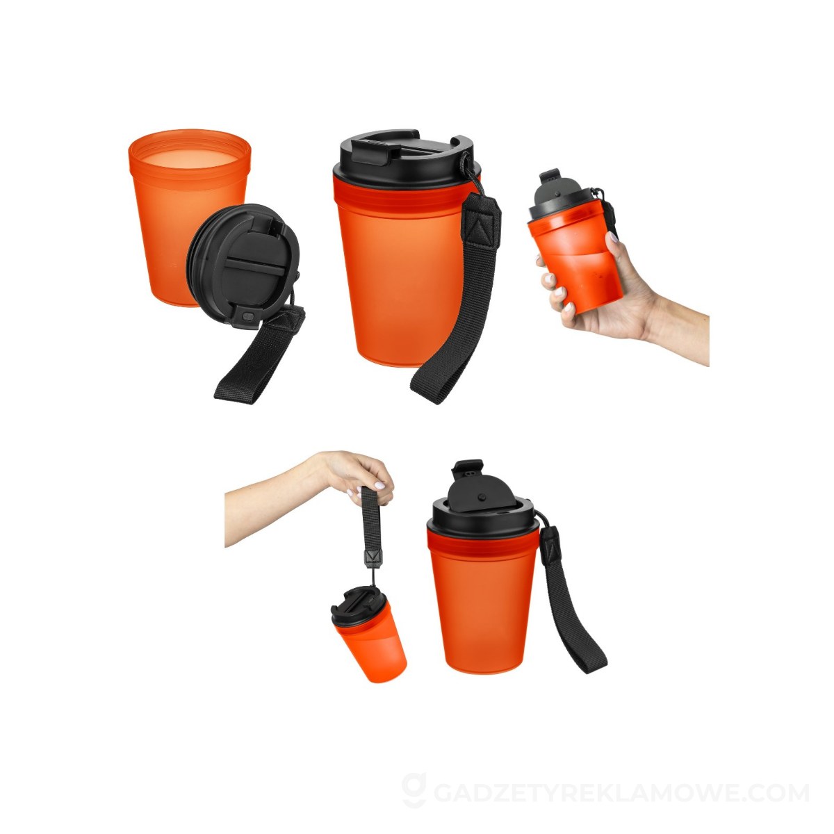 Kubek podróżny 350 ml - pomarańczowy