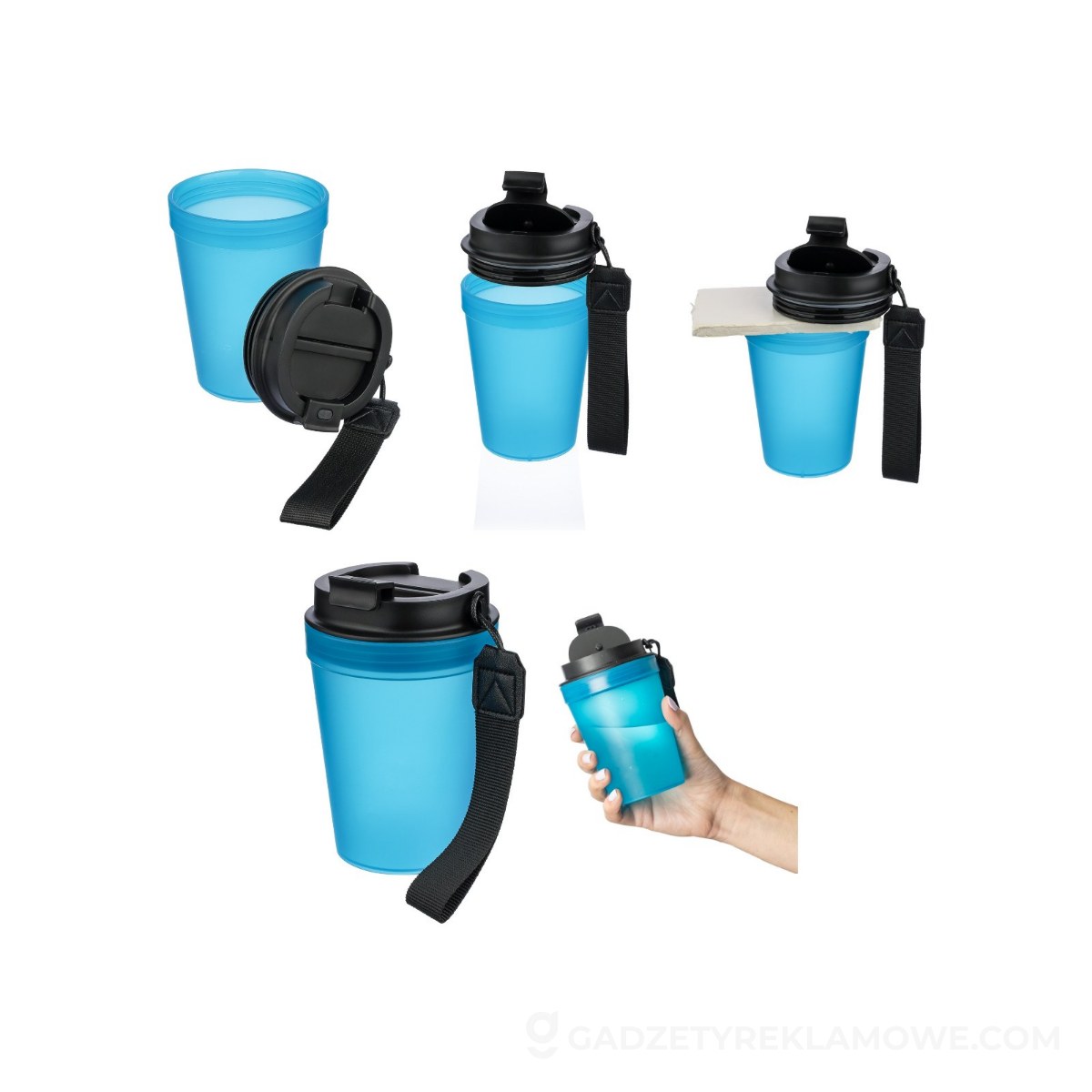 Kubek podróżny 350 ml - błękitny
