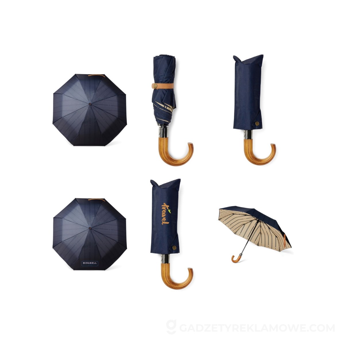 Składany parasol 21" VINGA Bosler AWARE™ RPET - niebieski