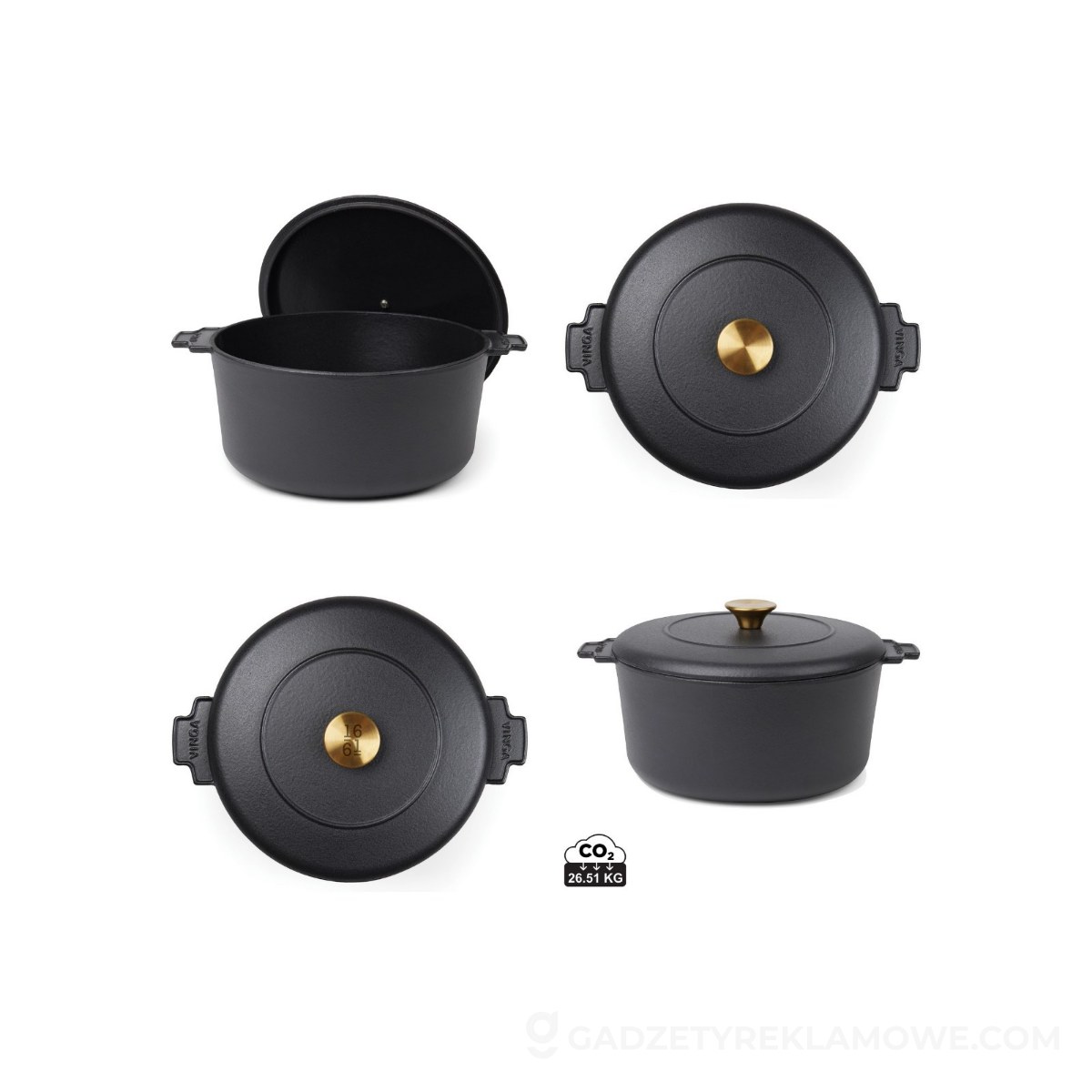 Garnek 5,5 l VINGA Monte - czarny