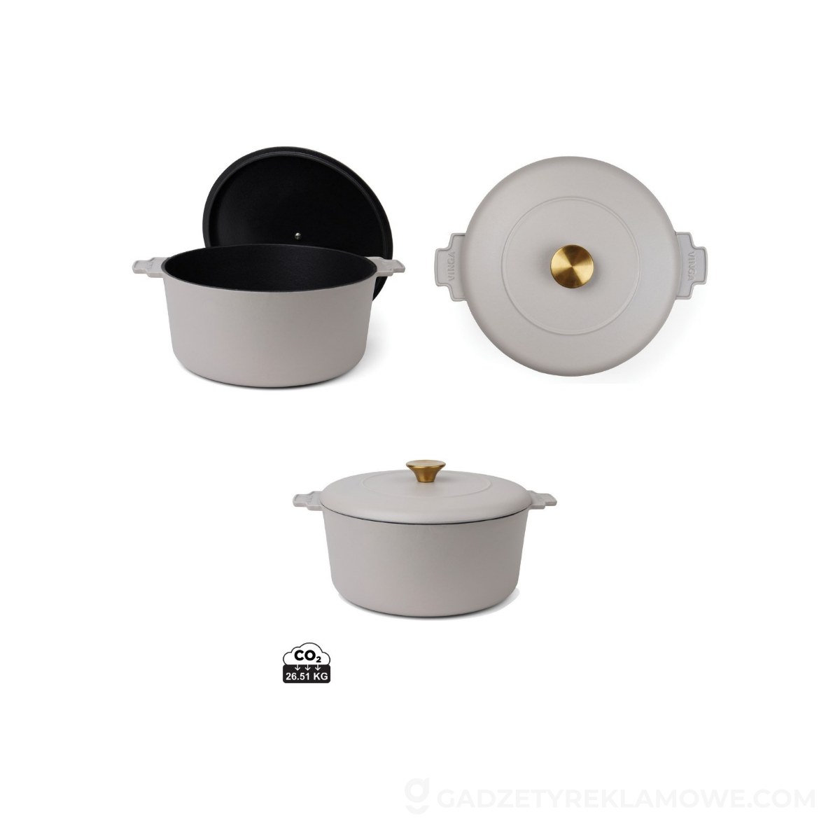Garnek 5,5 l VINGA Monte - szary