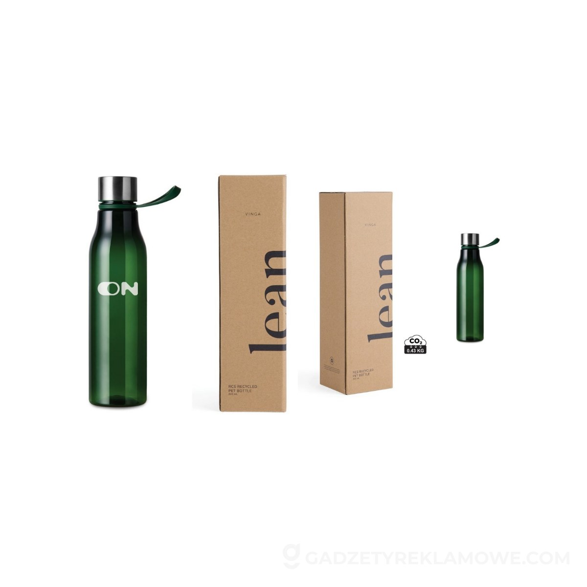 Butelka sportowa 800 ml VINGA Lean RPET - zielona
