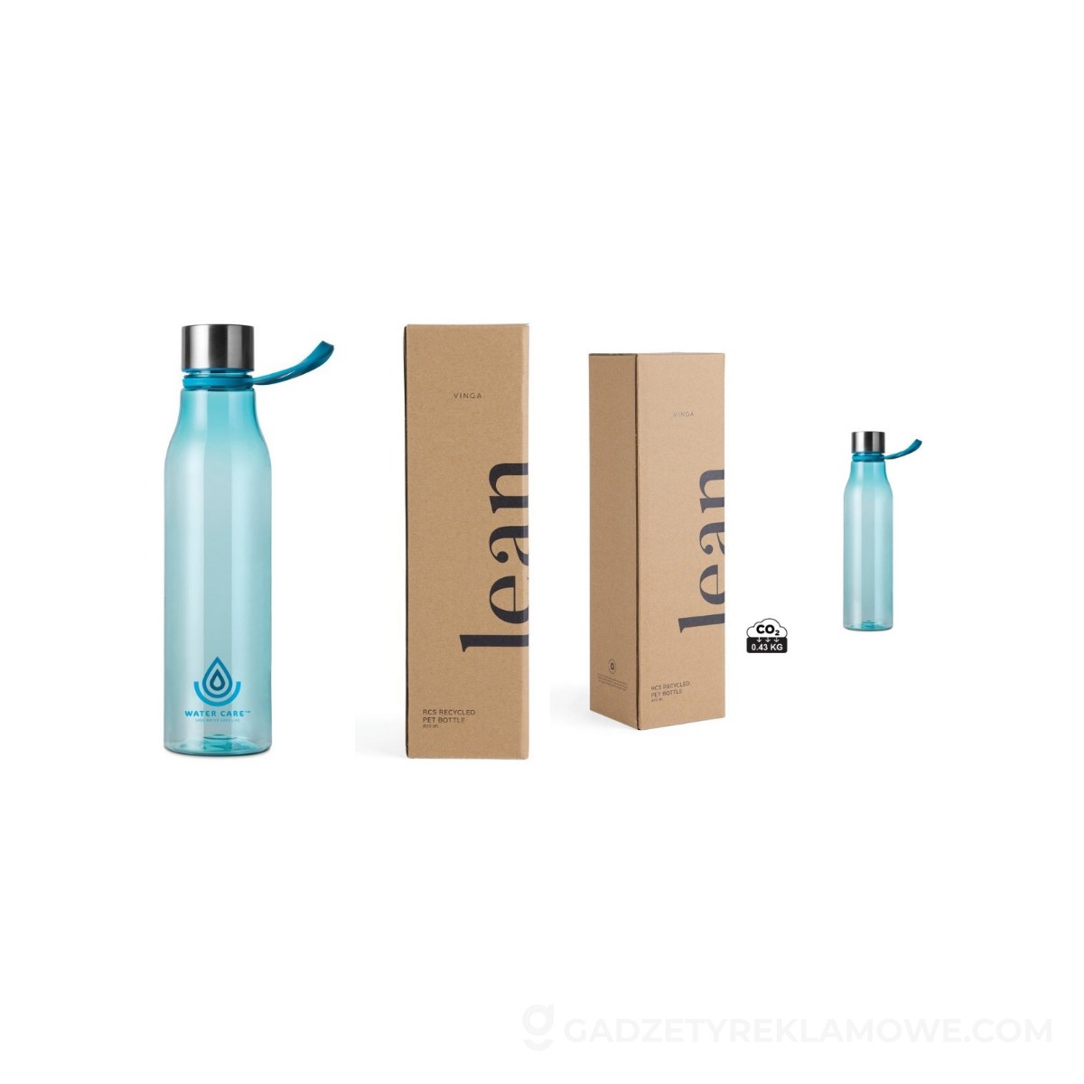 Butelka sportowa 800 ml VINGA Lean RPET - niebieska
