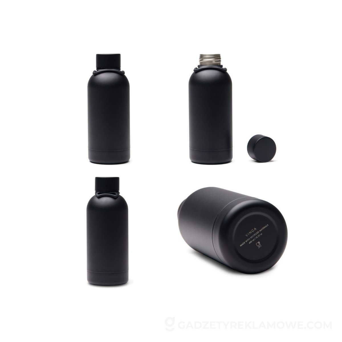Butelka termiczna 400 ml VINGA Parks - czarna
