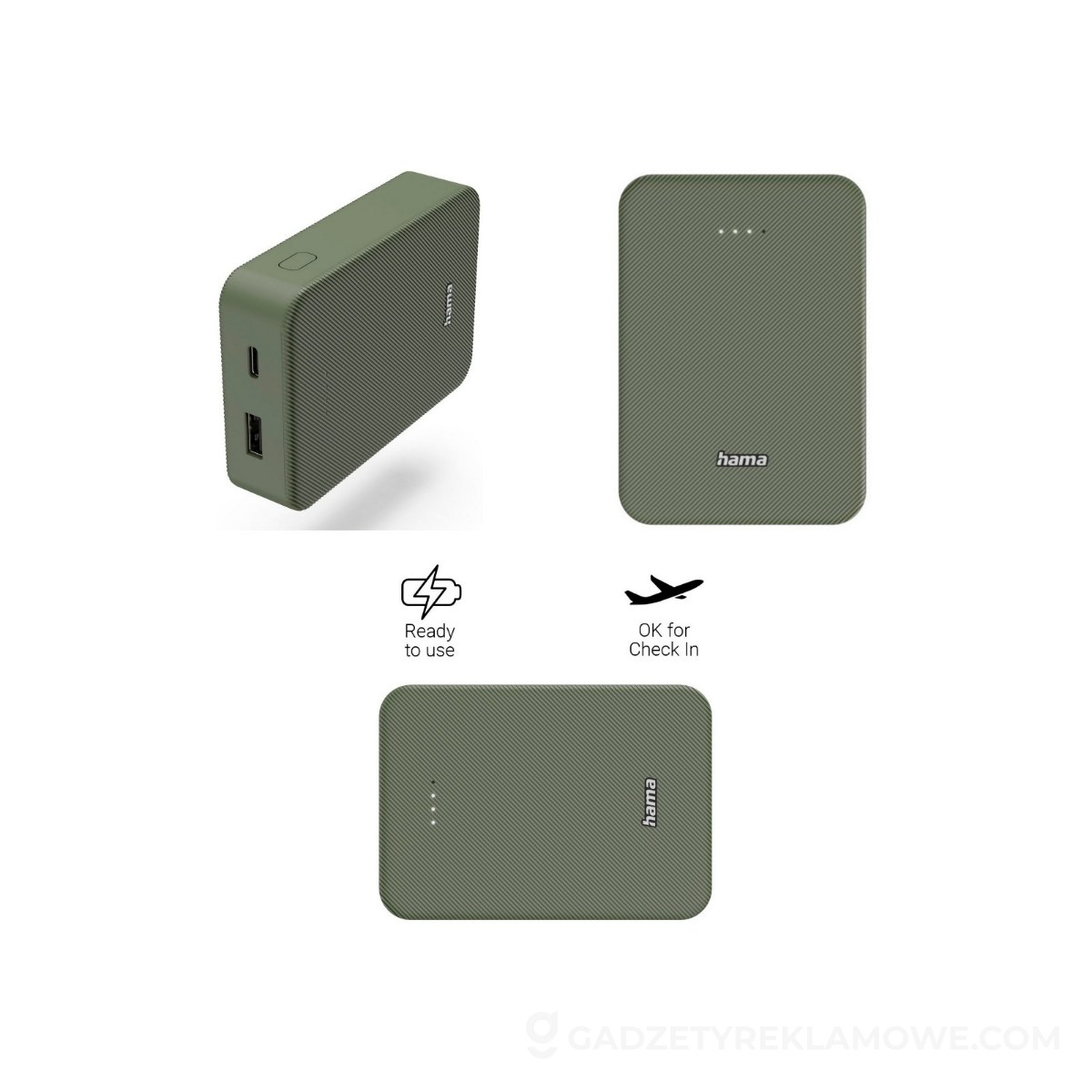 Power bank 10000 mAh Hama Power Pack - zielony