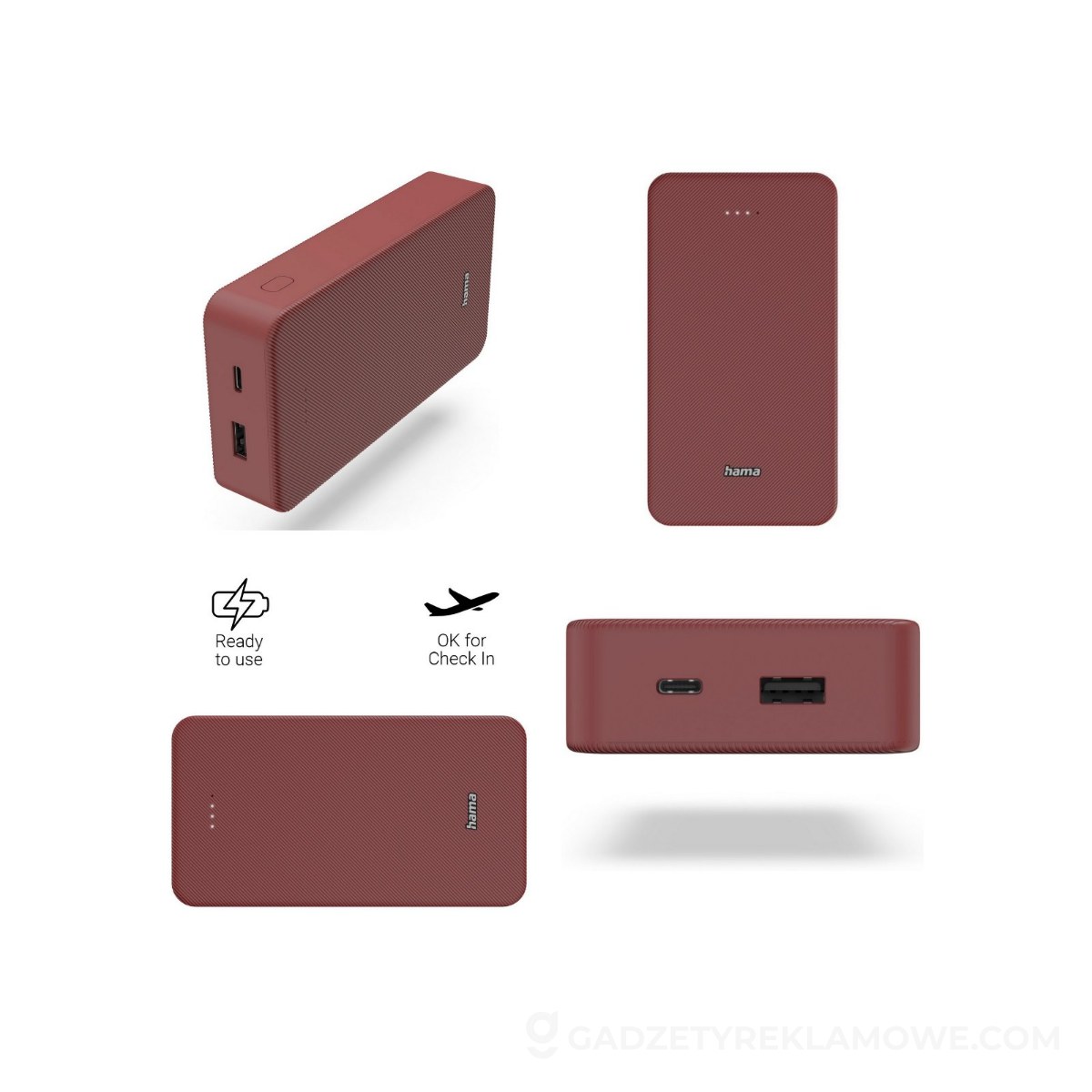 Power bank 20000 mAh Hama Power Pack - czerwony