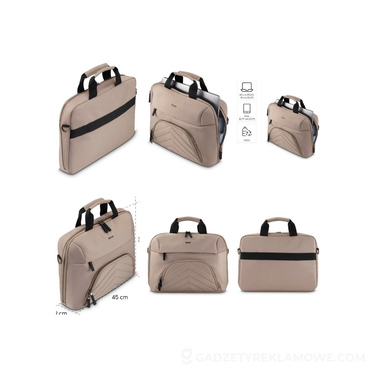 Torba na laptopa 15,6"-16,2" Hama Lightweight Premium - beżowa