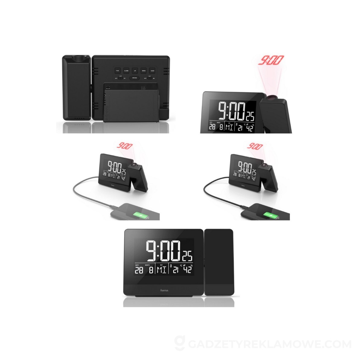 AXP-VH062-03-wariantu-watermark Zegar, budzik z projektorem Hama Plus Charge - czarny