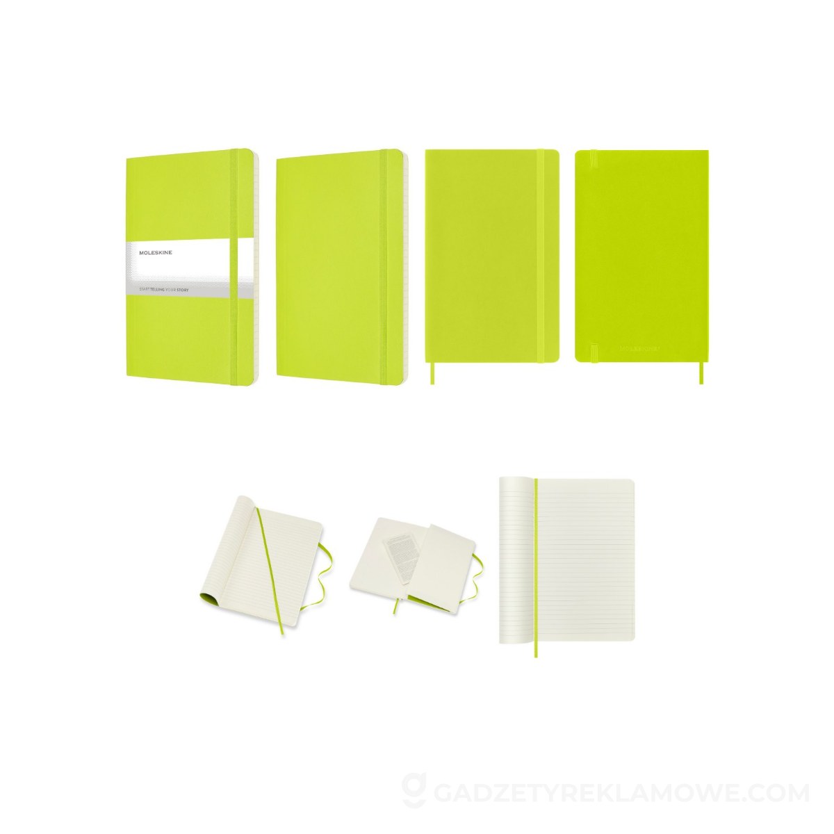 MOLESKINE Notatnik ok. A5 - limonkowy
