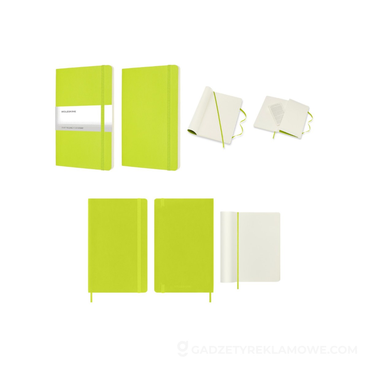 MOLESKINE Notatnik ok. A5 - limonkowy