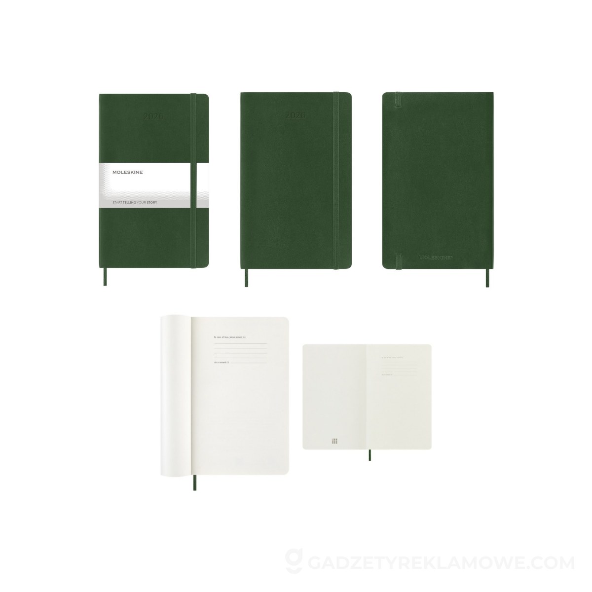 AXP-VM393-252027-wariantu-watermark Kalendarz MOLESKINE - khaki