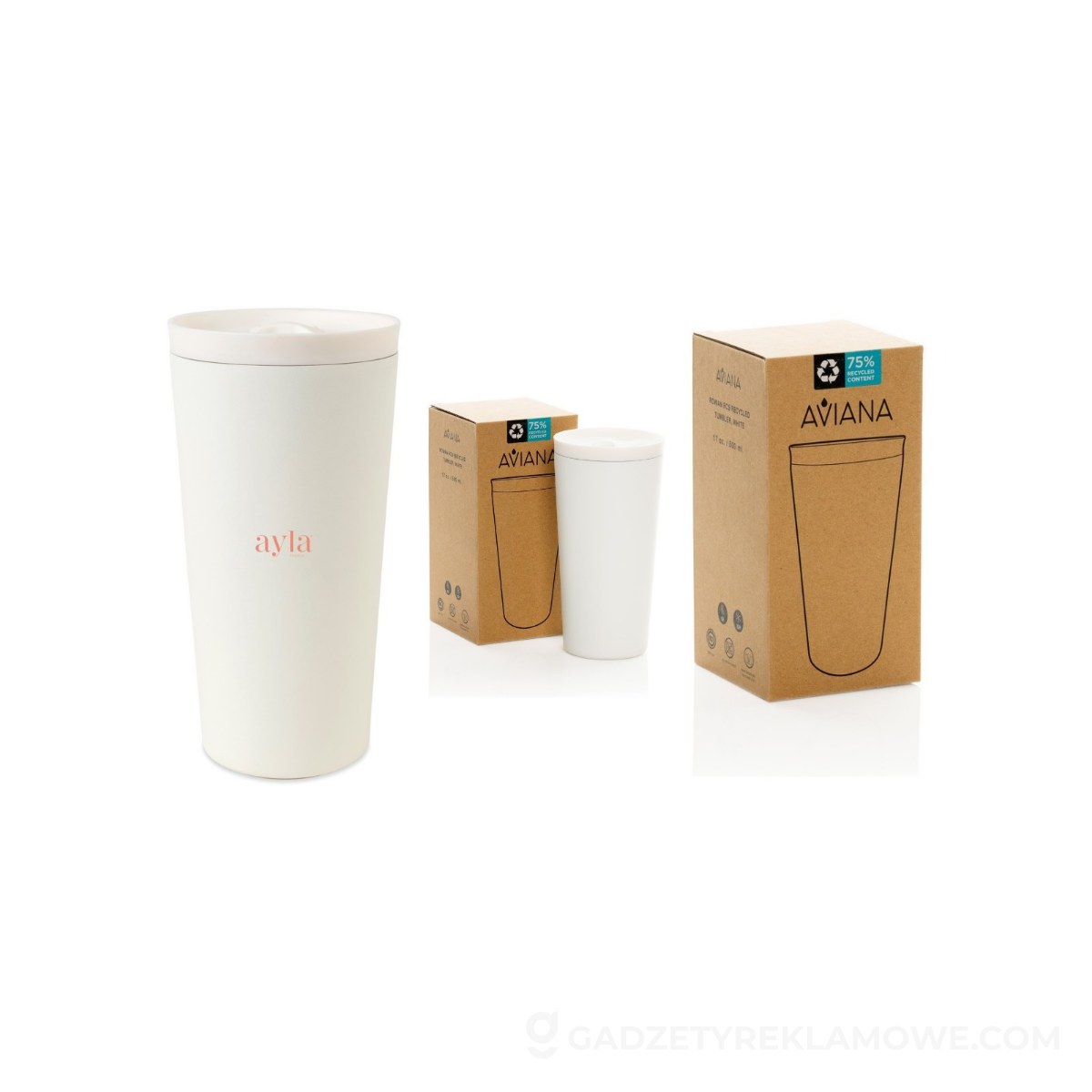 Kubek termiczny 500 ml Aviana™ Rowan - biały