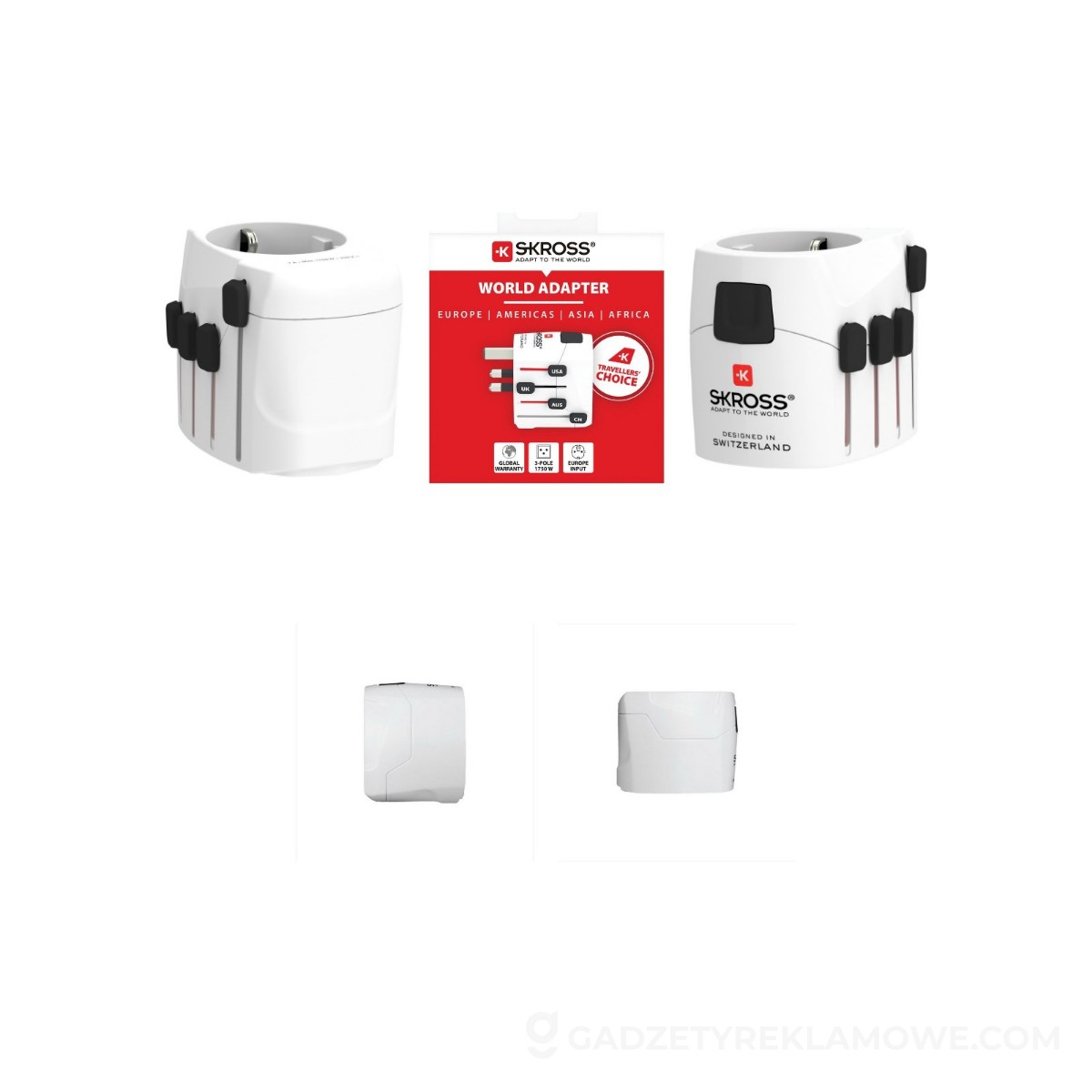 Adapter podróżny SKROSS Pro - biały