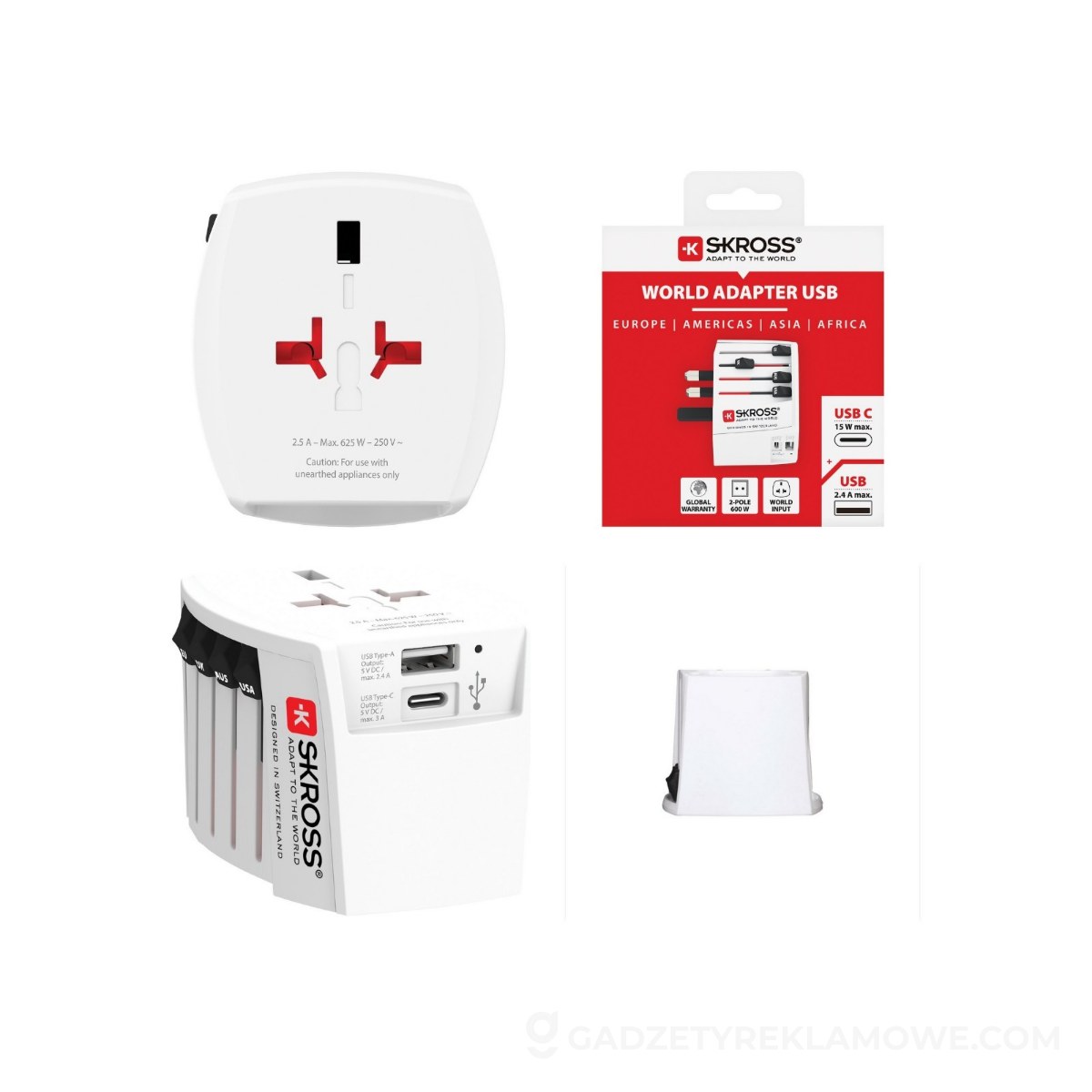 Adapter podróżny SKROSS MUV 2 - biały