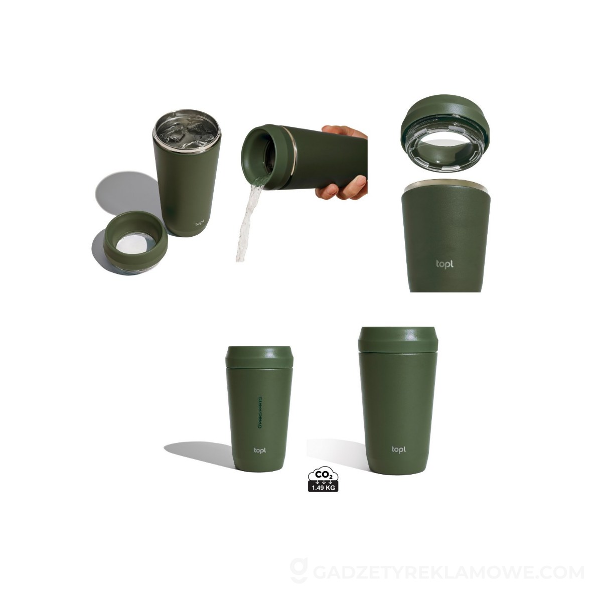 Kubek termiczny Topl 354 ml - zielony