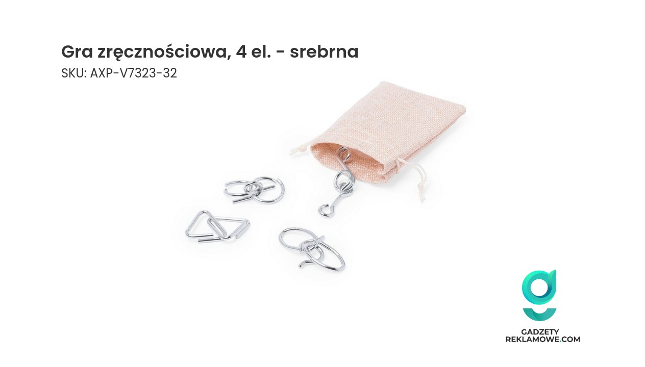 Gra zręcznościowa, 4 el. - srebrna Gra zręcznościowa 4 elementy kolor srebrny