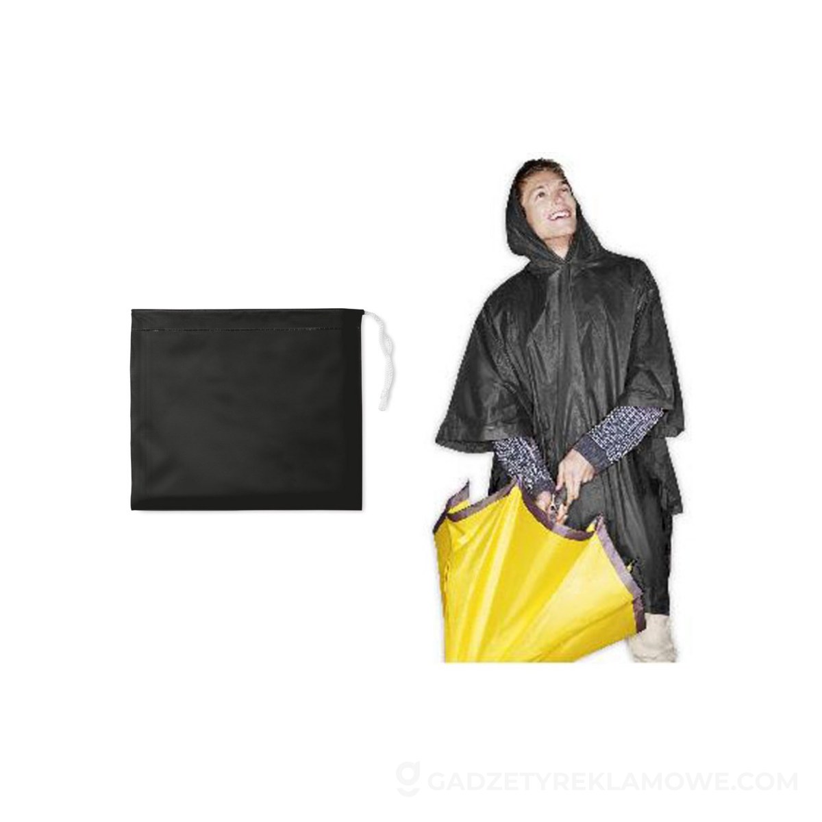 Poncho przeciwdeszczowe REGAL - czarne